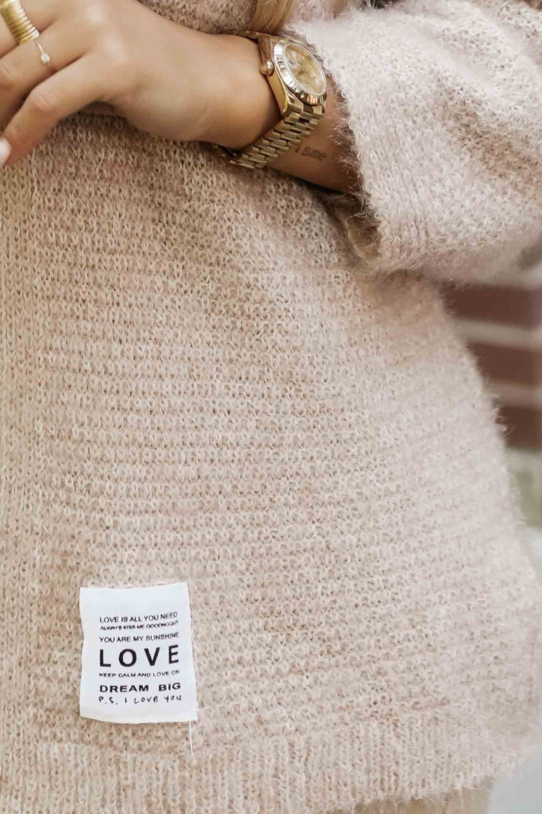 Numoco Basic 631-1 Stylish cardigan made of soft sweater knit - beige-7